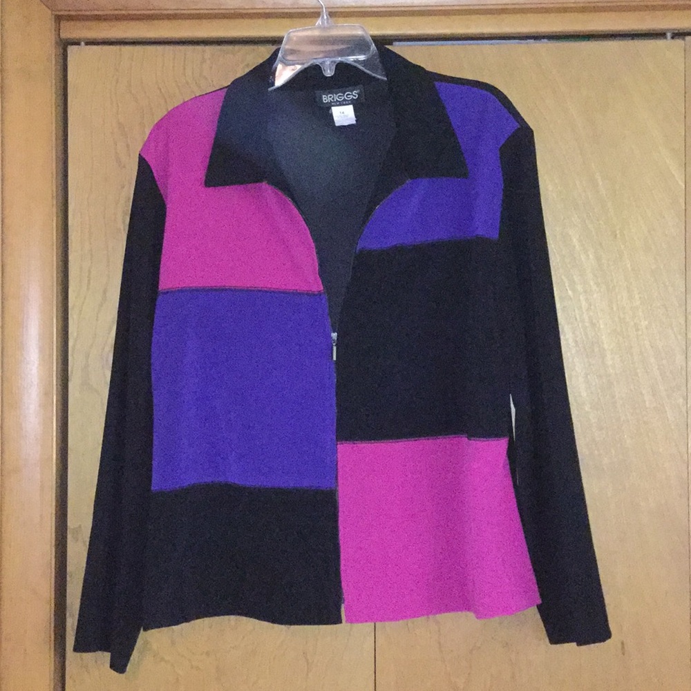Woman’s Patchwork multicolored jacket sz 14